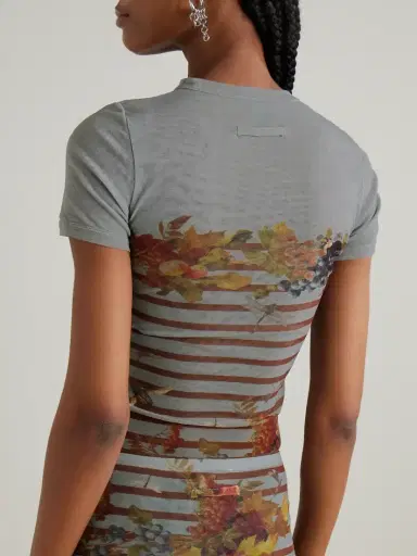 Jean Paul Gaultier Marinière Grape Printed Mesh T-shirt | Thumbnail 3 Jean Paul Gaultier Marinière Grape Printed Mesh T-shirt | Thumbnail 3