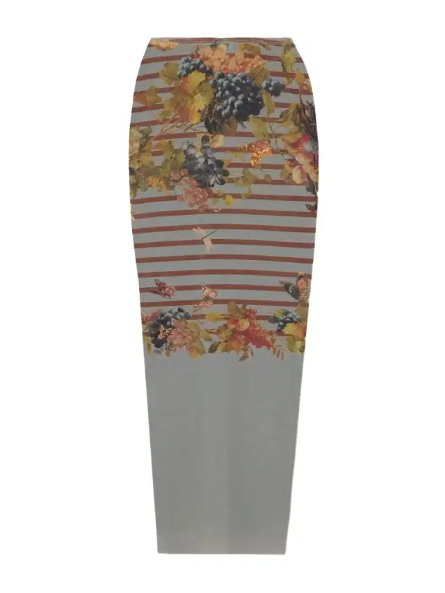 Marinière Grape Printed Mesh Midi Skirt
