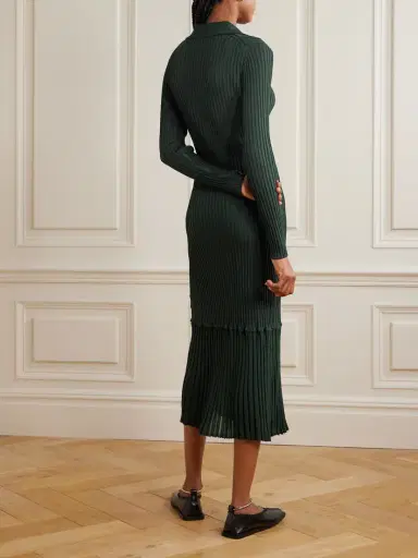 Proenza Schouler Luiza Ribbed-knit Midi Shirt Dress | Thumbnail 3 Proenza Schouler Luiza Ribbed-knit Midi Shirt Dress | Thumbnail 3