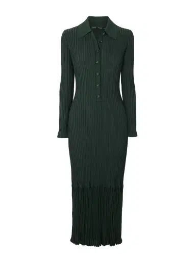 Proenza Schouler Luiza Ribbed-knit Midi Shirt Dress | Thumbnail 1 Proenza Schouler Luiza Ribbed-knit Midi Shirt Dress | Thumbnail 1