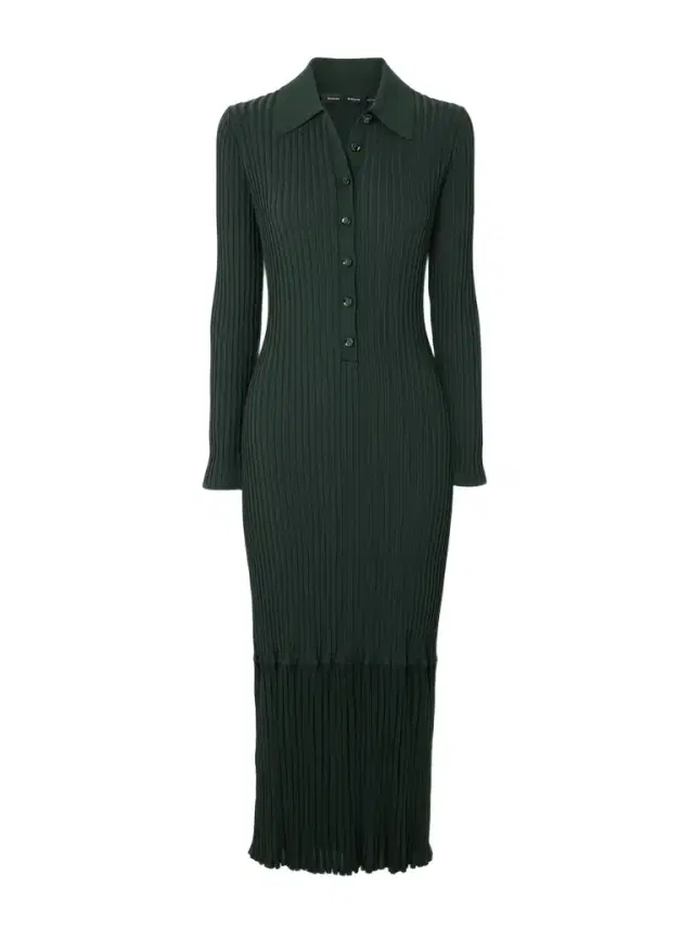 Luiza Ribbed-knit Midi Shirt Dress