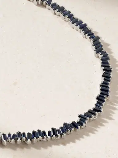 Suzanne Kalan 18-karat White Gold Sapphire Tennis Necklace | Thumbnail 4 Suzanne Kalan 18-karat White Gold Sapphire Tennis Necklace | Thumbnail 4
