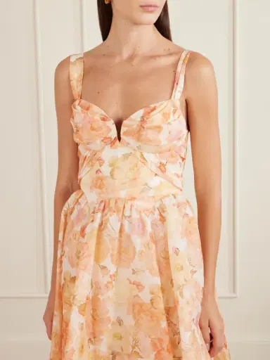 Zimmermann Rebellion Floral-print Linen And Silk-blend Bustier Midi Dress | Thumbnail 3 Zimmermann Rebellion Floral-print Linen And Silk-blend Bustier Midi Dress | Thumbnail 3