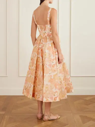 Zimmermann Rebellion Floral-print Linen And Silk-blend Bustier Midi Dress | Thumbnail 4 Zimmermann Rebellion Floral-print Linen And Silk-blend Bustier Midi Dress | Thumbnail 4