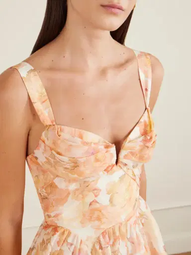 Zimmermann Rebellion Floral-print Linen And Silk-blend Bustier Midi Dress | Thumbnail 5 Zimmermann Rebellion Floral-print Linen And Silk-blend Bustier Midi Dress | Thumbnail 5