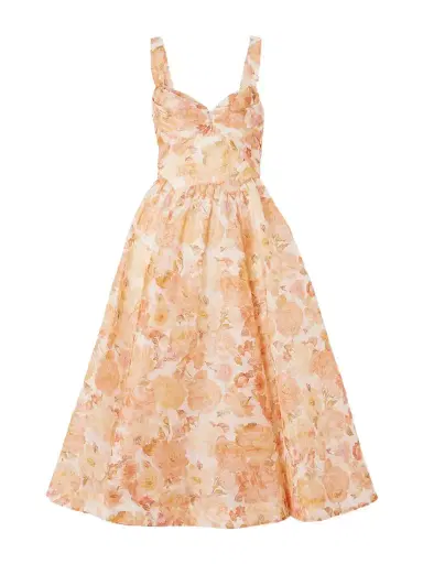 Zimmermann Rebellion Floral-print Linen And Silk-blend Bustier Midi Dress | Thumbnail 1 Zimmermann Rebellion Floral-print Linen And Silk-blend Bustier Midi Dress | Thumbnail 1