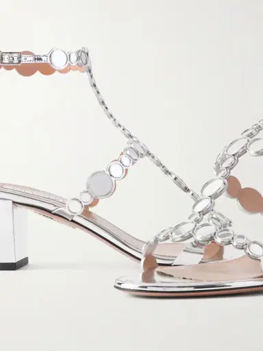 Aquazzura Afterglow 50 Metallic Leather Sandals | Thumbnail 5