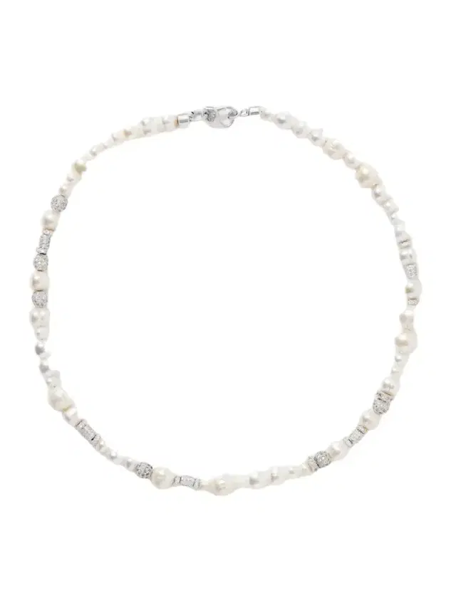 Rhodes Rhodium-plated, Pearl And Crystal Necklace