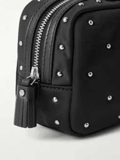 Anya Hindmarch Important Things Studded Leather-trimmed Recycled Satin Cosmetics Case | Thumbnail 3 Anya Hindmarch Important Things Studded Leather-trimmed Recycled Satin Cosmetics Case | Thumbnail 3