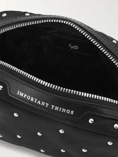 Anya Hindmarch Important Things Studded Leather-trimmed Recycled Satin Cosmetics Case | Thumbnail 4 Anya Hindmarch Important Things Studded Leather-trimmed Recycled Satin Cosmetics Case | Thumbnail 4
