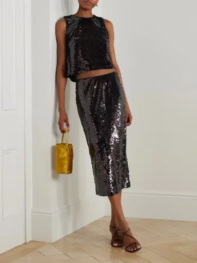 Staud Ciara Sequined Mesh Midi Skirt | Thumbnail 2 Staud Ciara Sequined Mesh Midi Skirt | Thumbnail 2