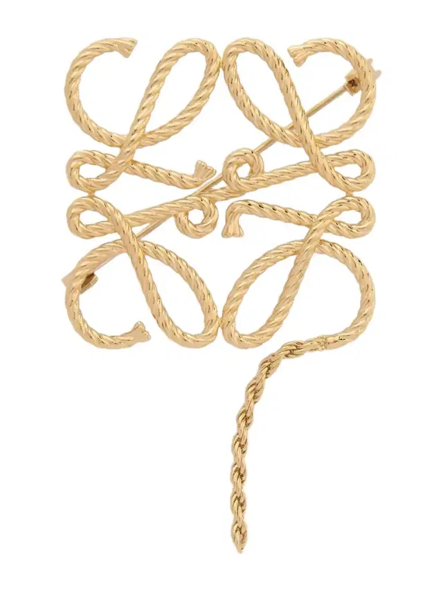 Anagram Rope Gold-tone Brooch