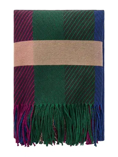 Gabriela Hearst Halo Fringed Striped Cashmere Blanket | Thumbnail 1