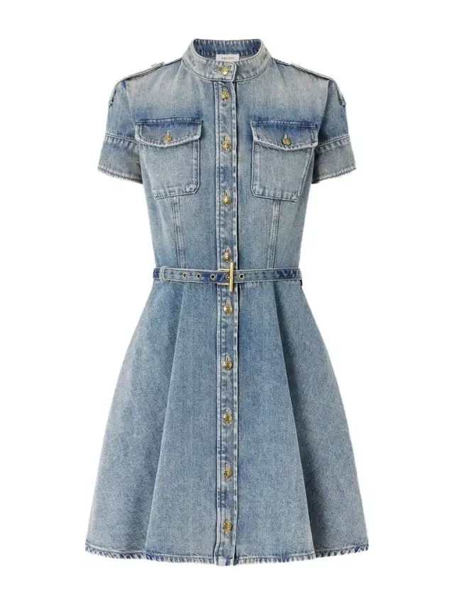 Belted Denim Mini Dress