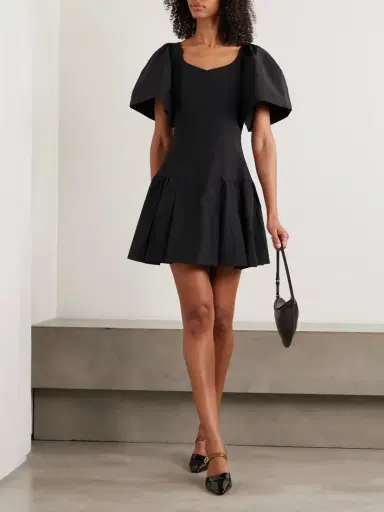 Simkhai Hattie Pleated Cotton-blend Faille Mini Dress | Thumbnail 2 Simkhai Hattie Pleated Cotton-blend Faille Mini Dress | Thumbnail 2