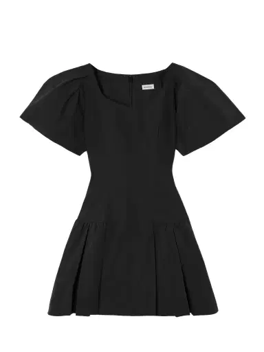 Simkhai Hattie Pleated Cotton-blend Faille Mini Dress | Thumbnail 1 Simkhai Hattie Pleated Cotton-blend Faille Mini Dress | Thumbnail 1