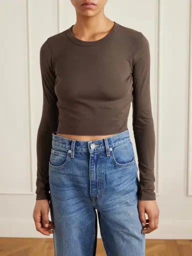 SLVRLAKE Cropped Cotton-jersey T-shirt | Thumbnail 3 SLVRLAKE Cropped Cotton-jersey T-shirt | Thumbnail 3
