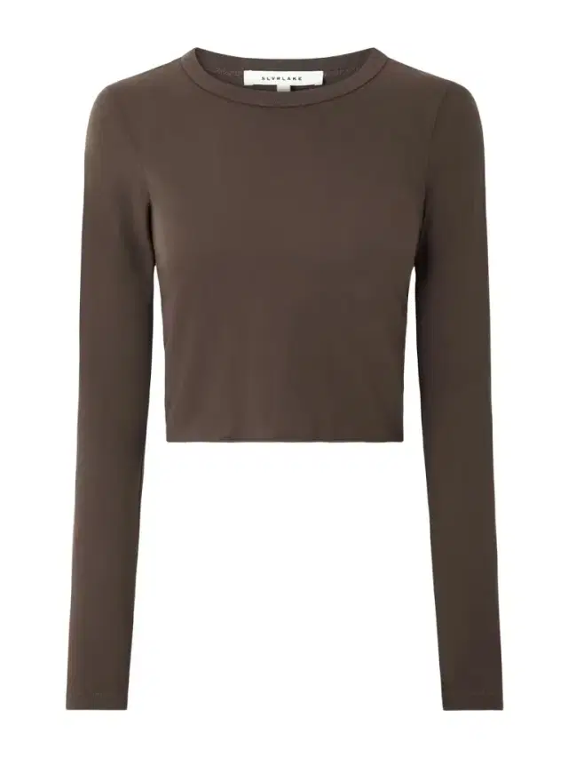 Cropped Cotton-jersey T-shirt