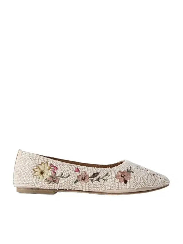 Alba Beaded Embroidered Satin Ballet Flats