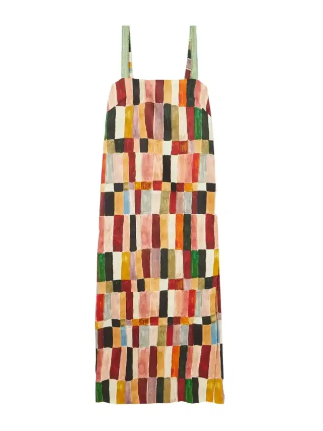 + Laurence Leenaert Marjorelle Bead-embellished Printed Linen And Silk-blend Midi Dress