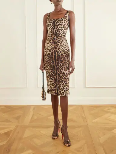 Dolce & Gabbana Leopard-print Silk-blend Satin Midi Dress | Thumbnail 2 Dolce & Gabbana Leopard-print Silk-blend Satin Midi Dress | Thumbnail 2