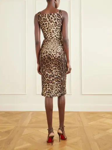 Dolce & Gabbana Leopard-print Silk-blend Satin Midi Dress | Thumbnail 4 Dolce & Gabbana Leopard-print Silk-blend Satin Midi Dress | Thumbnail 4