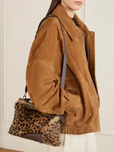 Loewe Puzzle Edge Small Leather-trimmed Leopard-print Shearling Shoulder Bag | Thumbnail 3 Loewe Puzzle Edge Small Leather-trimmed Leopard-print Shearling Shoulder Bag | Thumbnail 3