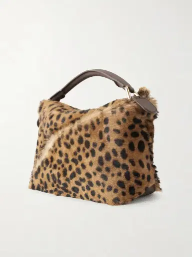Loewe Puzzle Edge Small Leather-trimmed Leopard-print Shearling Shoulder Bag | Thumbnail 4 Loewe Puzzle Edge Small Leather-trimmed Leopard-print Shearling Shoulder Bag | Thumbnail 4