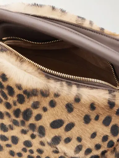 Loewe Puzzle Edge Small Leather-trimmed Leopard-print Shearling Shoulder Bag | Thumbnail 6 Loewe Puzzle Edge Small Leather-trimmed Leopard-print Shearling Shoulder Bag | Thumbnail 6