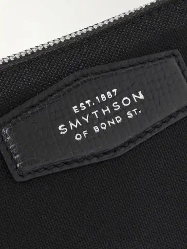 Smythson Norton Leather-trimmed Canvas Pouch | Thumbnail 3