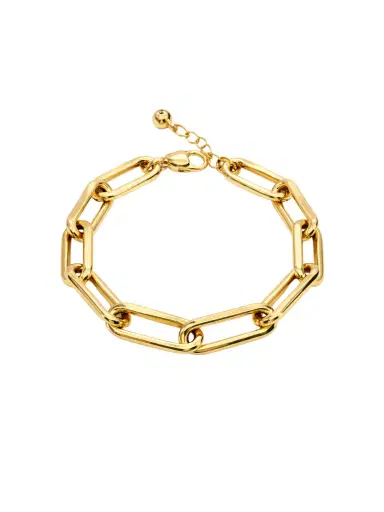 Wish Fine Jewelry 14K Gold Paper Clip Chain Bracelet | Thumbnail 1 Wish Fine Jewelry 14K Gold Paper Clip Chain Bracelet | Thumbnail 1