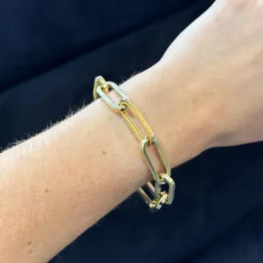 Wish Fine Jewelry 14K Gold Paper Clip Chain Bracelet | Thumbnail 2