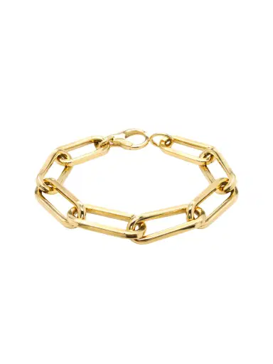 Wish Fine Jewelry 14K Gold Paper Clip Chain Bracelet | Thumbnail 1