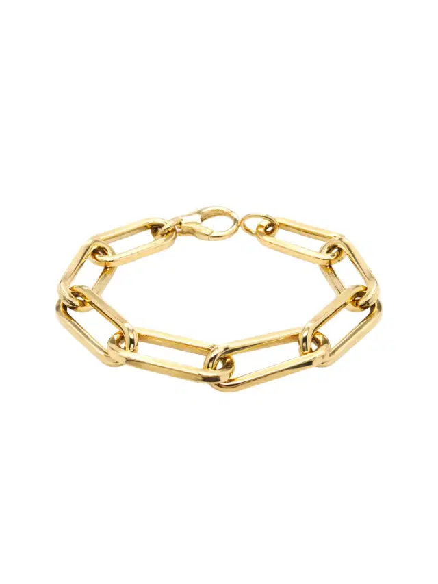 Wish Fine Jewelry 14K Gold Paper Clip Chain Bracelet
