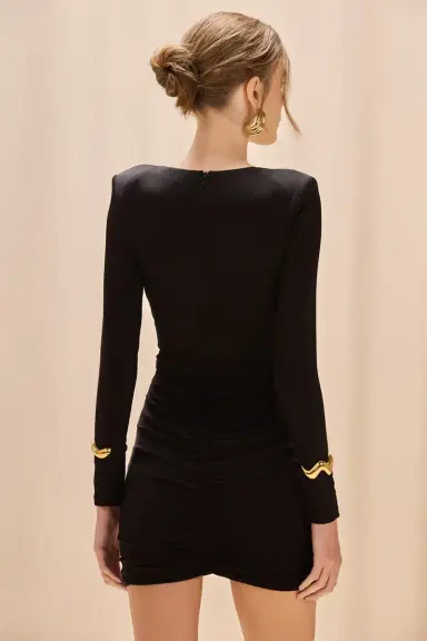 PatBo MOONLIT JERSEY LONG SLEEVE MINI DRESS | Thumbnail 2