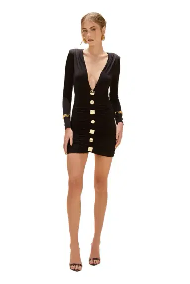 PatBo MOONLIT JERSEY LONG SLEEVE MINI DRESS | Thumbnail 1