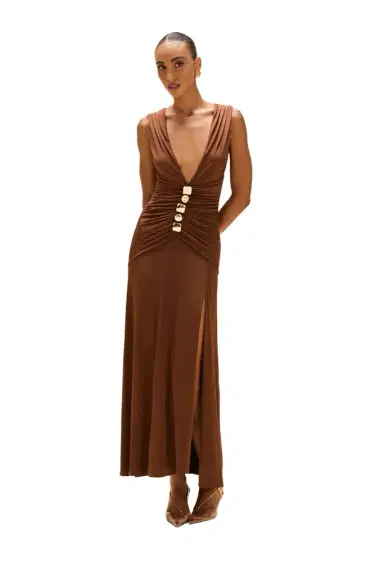 PatBo MOONLIT JERSEY PLUNGE GOWN | Thumbnail 1