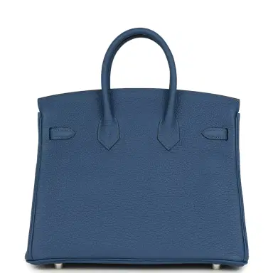 HERMÈS Hermes Birkin 25 Bleu Tie Togo Palladium Hardware | Thumbnail 4 HERMÈS Hermes Birkin 25 Bleu Tie Togo Palladium Hardware | Thumbnail 4