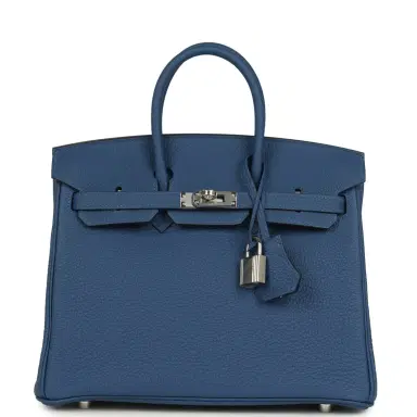 HERMÈS Hermes Birkin 25 Bleu Tie Togo Palladium Hardware | Thumbnail 1 HERMÈS Hermes Birkin 25 Bleu Tie Togo Palladium Hardware | Thumbnail 1