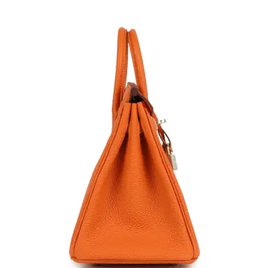 HERMÈS Hermes Birkin 25 Orange Togo Palladium Hardware | Thumbnail 3 HERMÈS Hermes Birkin 25 Orange Togo Palladium Hardware | Thumbnail 3