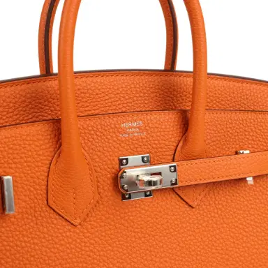 HERMÈS Hermes Birkin 25 Orange Togo Palladium Hardware | Thumbnail 7 HERMÈS Hermes Birkin 25 Orange Togo Palladium Hardware | Thumbnail 7