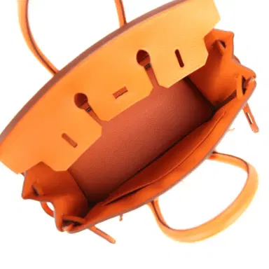 HERMÈS Hermes Birkin 25 Orange Togo Palladium Hardware | Thumbnail 9 HERMÈS Hermes Birkin 25 Orange Togo Palladium Hardware | Thumbnail 9