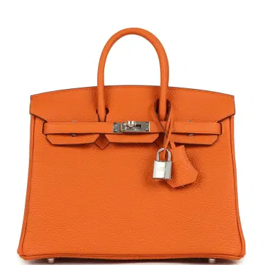 HERMÈS Hermes Birkin 25 Orange Togo Palladium Hardware | Thumbnail 1 HERMÈS Hermes Birkin 25 Orange Togo Palladium Hardware | Thumbnail 1