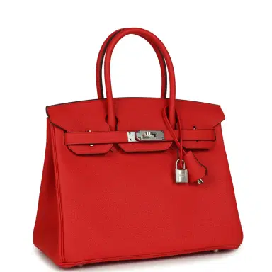 HERMÈS Hermes Birkin 30 Rouge de Coeur Togo Palladium Hardware | Thumbnail 2