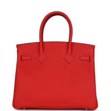 HERMÈS Hermes Birkin 30 Rouge de Coeur Togo Palladium Hardware | Thumbnail 4
