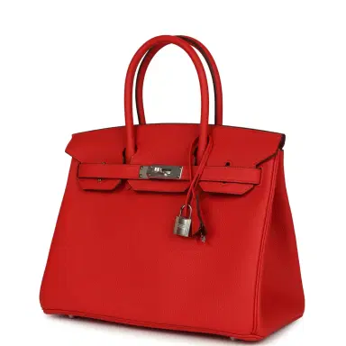 HERMÈS Hermes Birkin 30 Rouge de Coeur Togo Palladium Hardware | Thumbnail 5