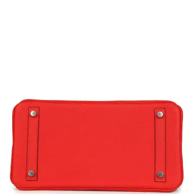 HERMÈS Hermes Birkin 30 Rouge de Coeur Togo Palladium Hardware | Thumbnail 6