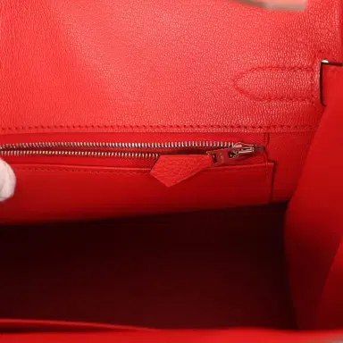 HERMÈS Hermes Birkin 30 Rouge de Coeur Togo Palladium Hardware | Thumbnail 9