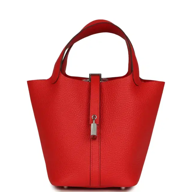 Hermes Picotin Lock 18 Rouge Radieux Clemence Palladium Hardware
