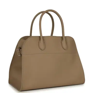 The Row The Row Soft Margaux 12 Bag Dark Taupe Calfskin Silver Hardware | Thumbnail 2 The Row The Row Soft Margaux 12 Bag Dark Taupe Calfskin Silver Hardware | Thumbnail 2
